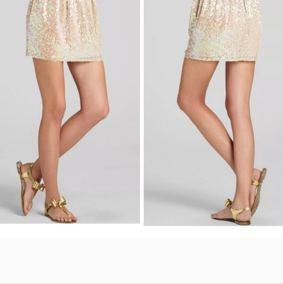 NWT BCBGeneration Nude Sequin Dirndl Skirt 6 - Picture 5 of 5